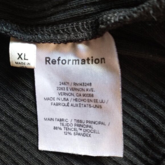 Reformation Jeanette Ribbed Knit Cami Mini Dress in Black - Picture 10 of 13